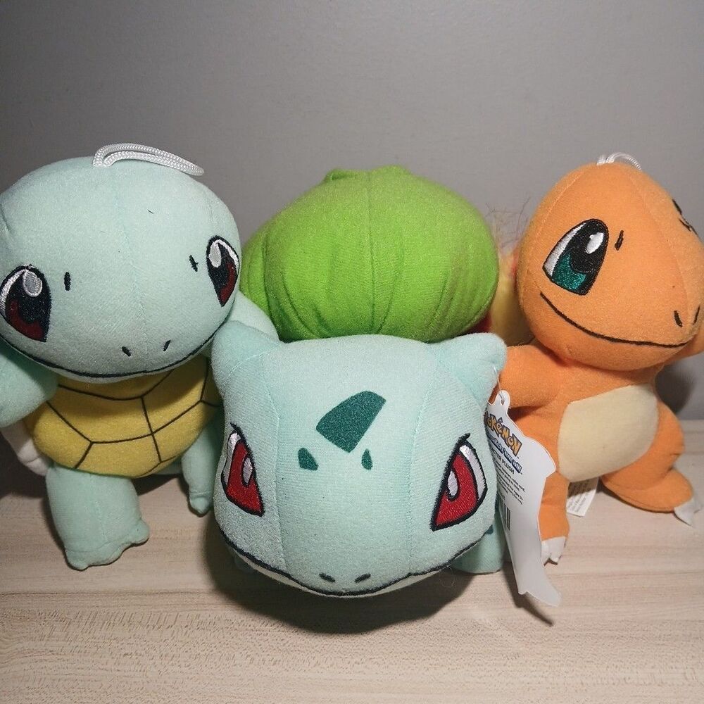 Toy Factory Pokemon Starter Set Bulbasaur Squirtle Charmander Plush Toy LOT